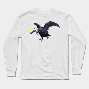 Nonbinary Pride Crow Friend Long Sleeve T-Shirt